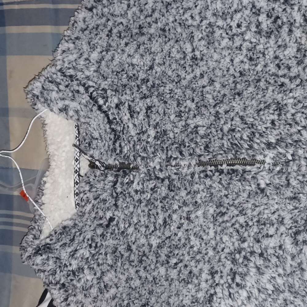 Time and true fuzzy half zip jacket